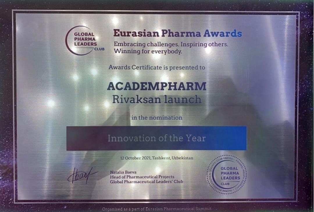 Rivaksan-Innovation of the Year at the 2021 Eurasian Summit